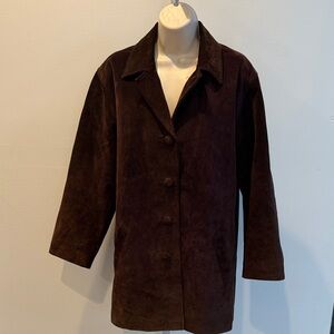 Azur Suede Leather Trench Coat 10 Dark Brown Quiet Luxury